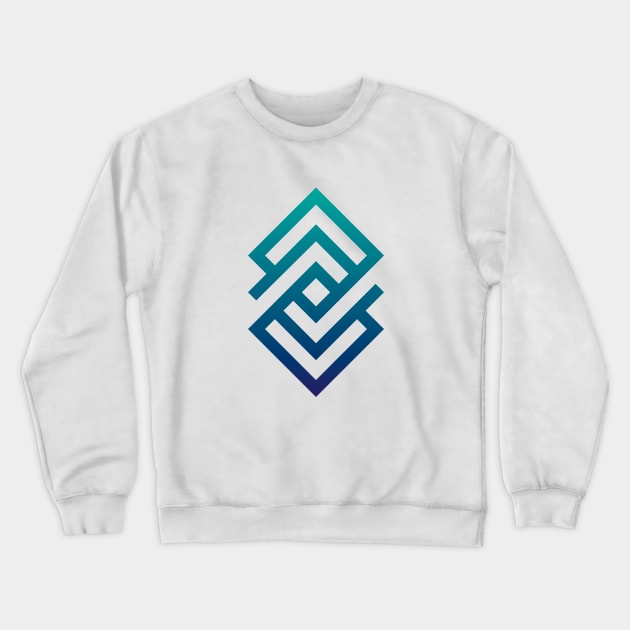 Blue Abstract Geometric Crewneck Sweatshirt by JuanMedina